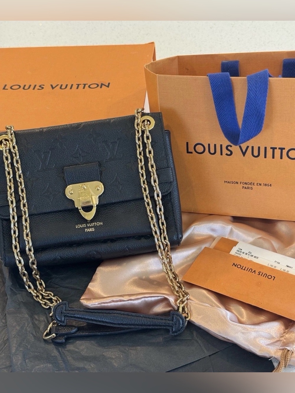Louis Vuitton Vavin MM Monogram Empreinte Noir Leather Chain Bag M43550
